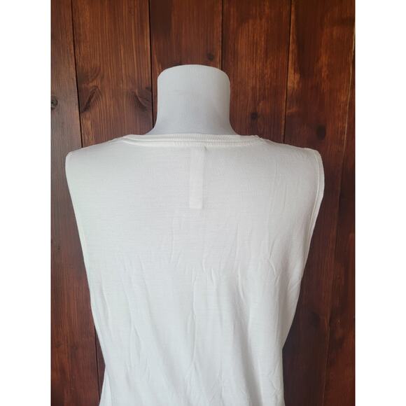 Athleta Women’s M White Asymmetrical Workout Top Long Modal Stretch USA Designed - Picture 8 of 14